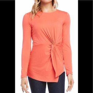 Karen Kane Coral Twist Front Top